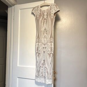 Dress The Population White Sequin Dress (M)